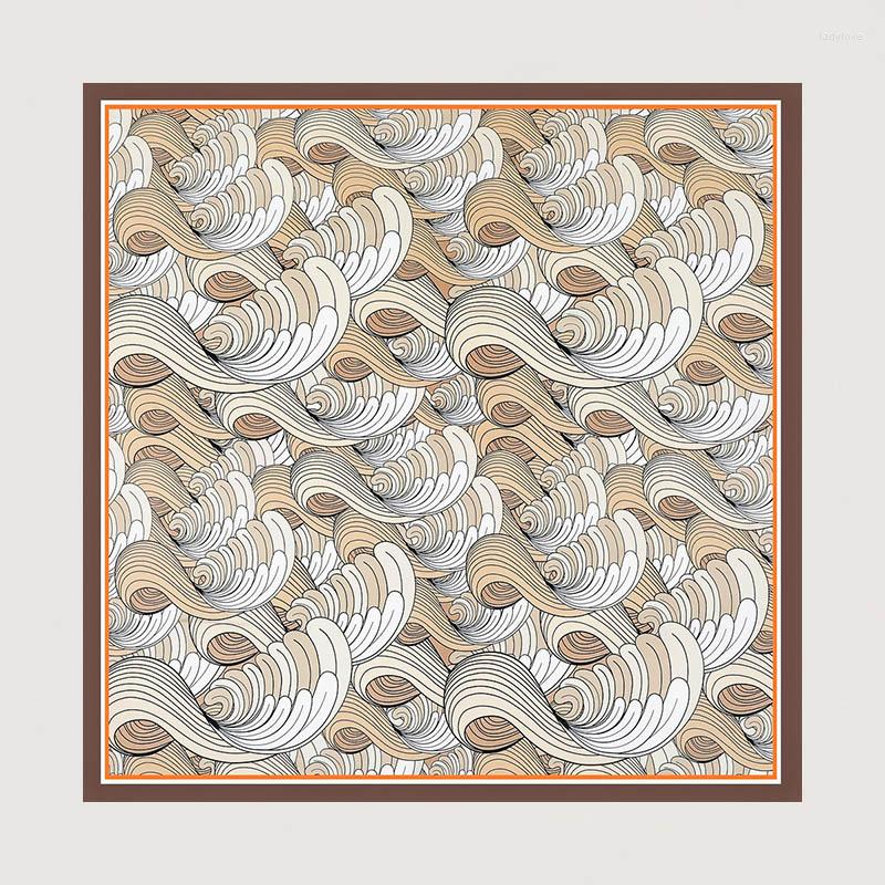 Scarves Design Silk Square Scarf Wave Print Twill Weave 130 Women Shawls Wraps Female Foulard Bufanda Head Bandana
Scarves Design Silk Square Scarf Wave Print Twill Weave 130 Women Shawls Wraps Female Foulard Bufanda Head Bandana