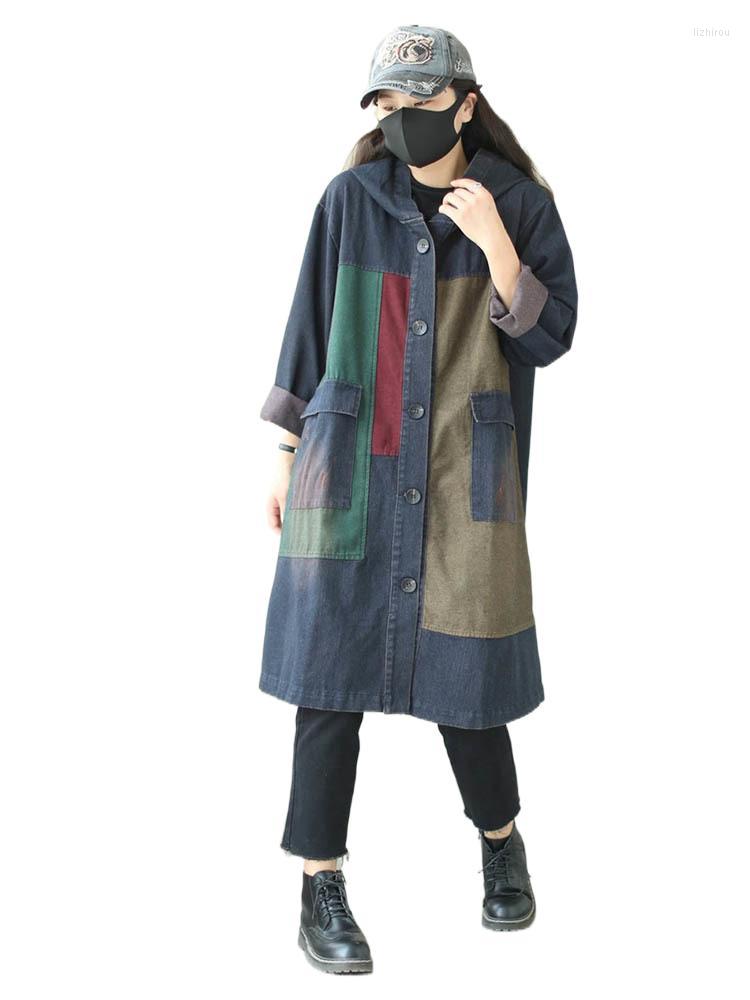 Women's Trench Coats FairyNatural Winter Autumn Street Long Clothing Ladies Retro Loose Hooded Denim Windbreakers Women Leisure Punk, Black
Women's Trench Coats FairyNatural Winter Autumn Street Long Clothing Ladies Retro Loose Hooded Denim Windbreakers Women Leisure Punk, Black