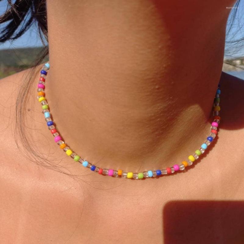 Choker Handmade Rainbow Color Clear Beaded Necklace Colorful Acrylic Glass Bead Strand Adjustable Chain Simple Necklaces Boho Jewelry
Choker Handmade Rainbow Color Clear Beaded Necklace Colorful Acrylic Glass Bead Strand Adjustable Chain Simple Necklaces Boho Jewelry