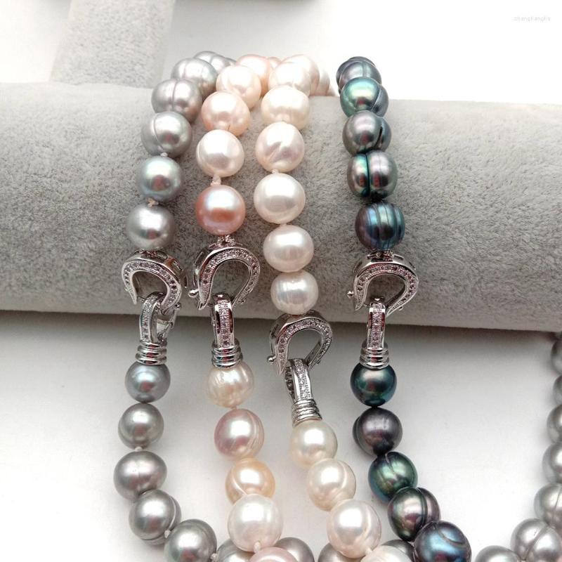 Chains Hand Knotted Necklace 10-11mm White Black Gray Multicolor Nearly Round Pearl 17inch For Women Fashion Jewelry
Chains Hand Knotted Necklace 10-11mm White Black Gray Multicolor Nearly Round Pearl 17inch For Women Fashion Jewelry