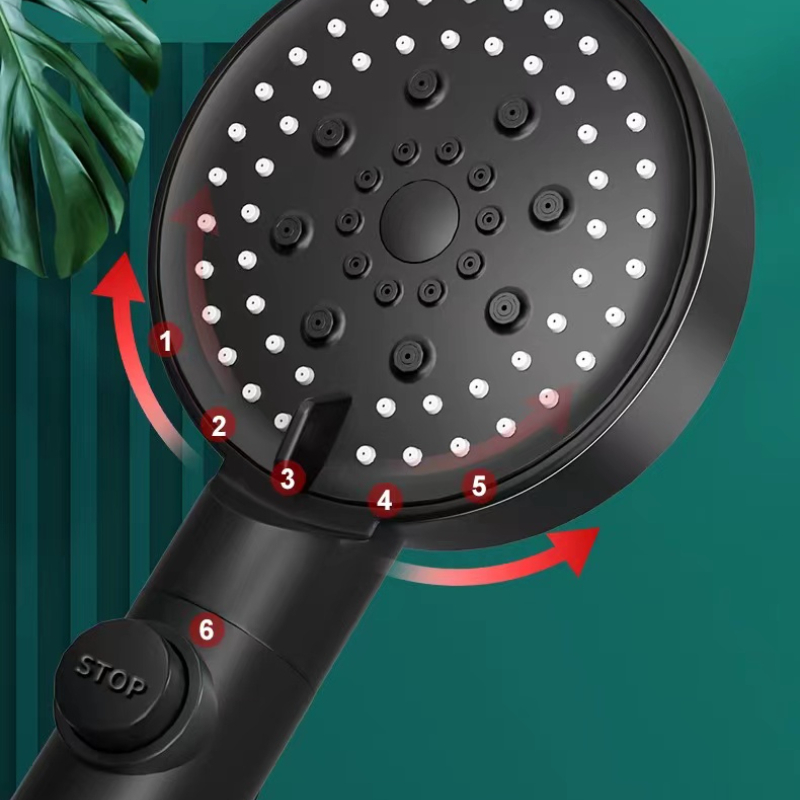 Bathroom Shower Heads 3pcsset Adjustable High Pressure Water Saving One-key Stop Massage Accessories 221103