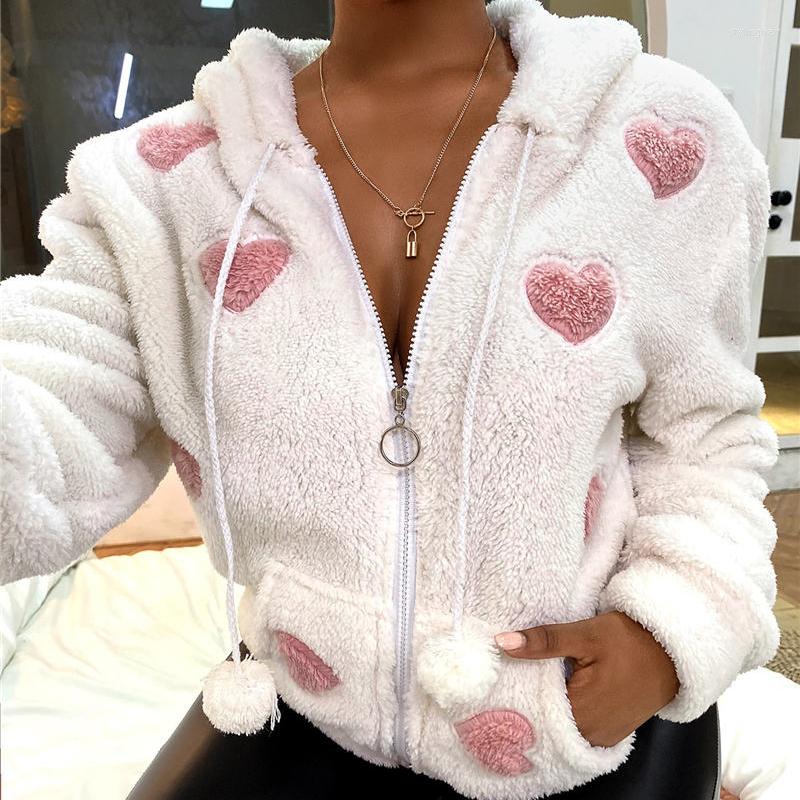 Women' Jackets Kawaii Jacket Y2k Women Long Sleeve Heart Pattern Zip Hooded Teddy Coat Casual Sweet Hairy Fleece Tops Pink Hoddies White, Black
Women' Jackets Kawaii Jacket Y2k Women Long Sleeve Heart Pattern Zip Hooded Teddy Coat Casual Sweet Hairy Fleece Tops Pink Hoddies White, Black