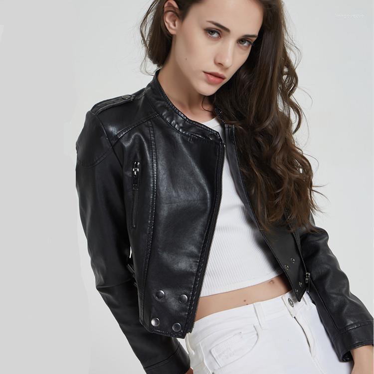 Women's Leather Short Round Collar Zipper PU Jacket With Pockets Womens Autumn Winter Casual Fashion Solid Color Slim Fit Outerwear, Black
Women's Leather Short Round Collar Zipper PU Jacket With Pockets Womens Autumn Winter Casual Fashion Solid Color Slim Fit Outerwear, Black