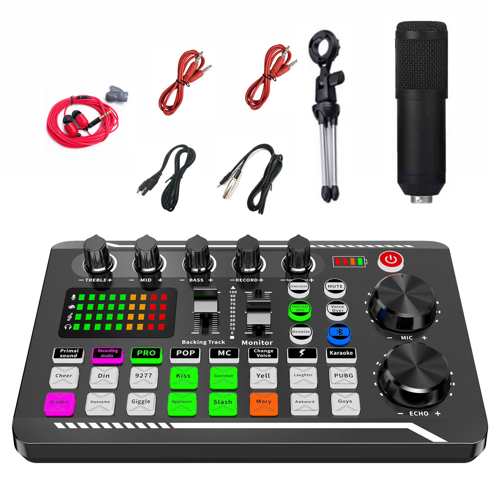 Microphones Podcast Microphone Sound Card Kit Professional Studio Condenser Mic F998 Live Sound Mixer For Livestreaming Podcasting Recording 221115