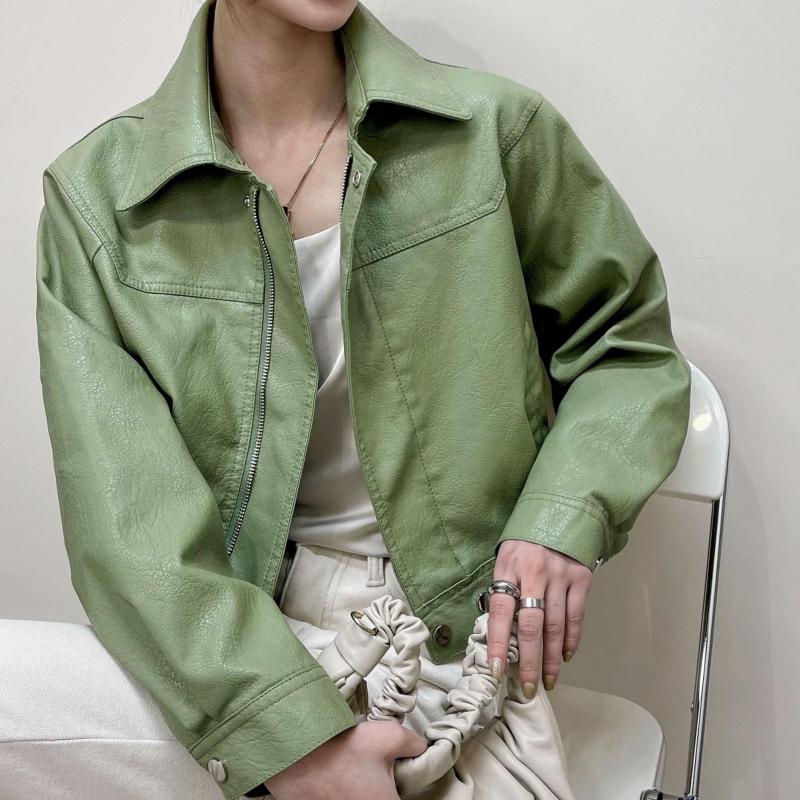 Women' Leather 2022 Fashion Women Spring Autumn Soft Faux Jackets Lady Motorcyle Zippers Biker Green Coats Black Outerwear, Yll2107 beige
Women' Leather 2022 Fashion Women Spring Autumn Soft Faux Jackets Lady Motorcyle Zippers Biker Green Coats Black Outerwear, Yll2107 beige