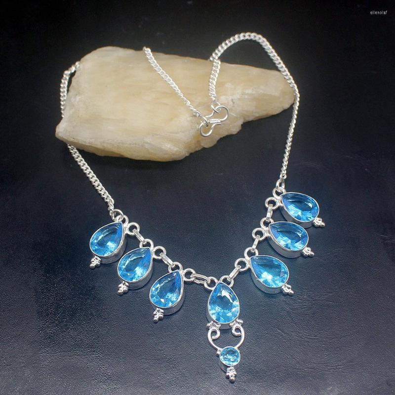 Chains Gemstonefactory Jewelry Big Promotion 925 Silver Precious London Blue Topaz Gemstone Women Chain Necklace 40cm 202201429
Chains Gemstonefactory Jewelry Big Promotion 925 Silver Precious London Blue Topaz Gemstone Women Chain Necklace 40cm 202201429