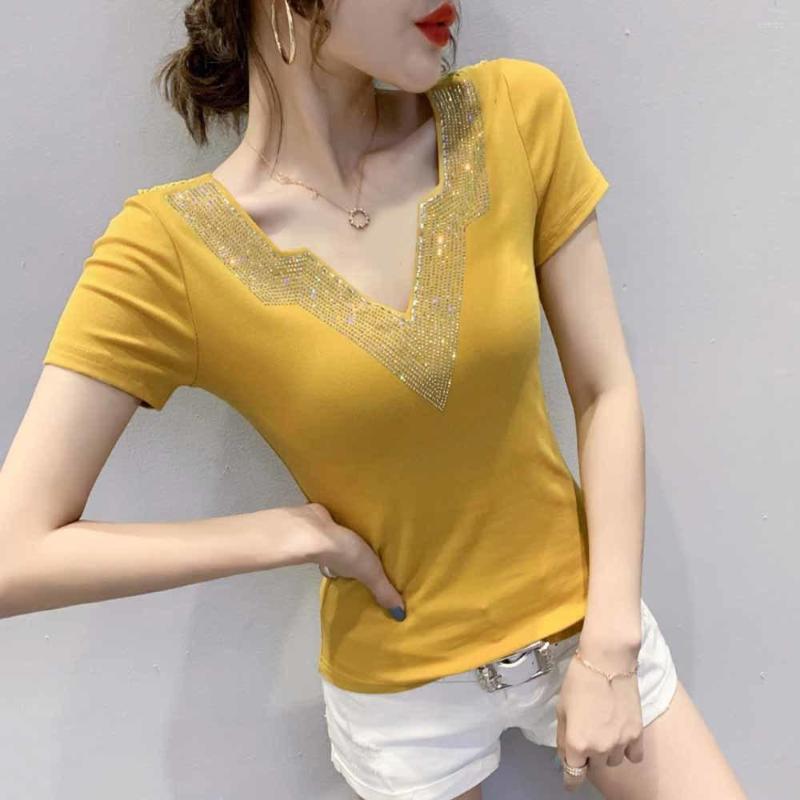 Women' T Shirts Sexy Back Patchwork Lace Mesh All Match Tees 2022 Summer Korean Clothes T-shirt V-Neck Diamonds Women Tops Ropa Mujer, Black
Women' T Shirts Sexy Back Patchwork Lace Mesh All Match Tees 2022 Summer Korean Clothes T-shirt V-Neck Diamonds Women Tops Ropa Mujer, Black
