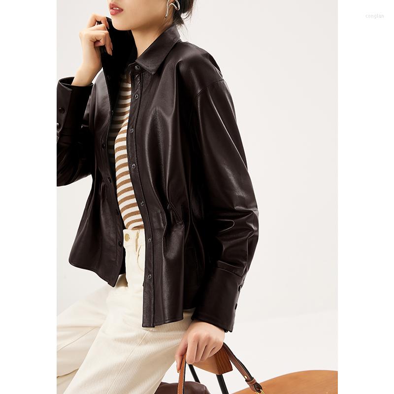 Women's Leather 2022 Autumn Sheepskin Genuine Jacket Women Spring/Autumn Covered Button Blazer Mujer & Suede, Black
Women's Leather 2022 Autumn Sheepskin Genuine Jacket Women Spring/Autumn Covered Button Blazer Mujer & Suede, Black