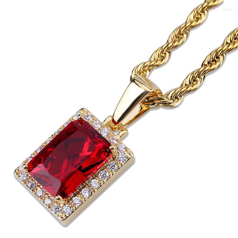 Pendant Necklaces Hip Hop Micro Paved Cubic Zirconia Iced Out Bling Red Stone Square Pendants Necklace For Men Jewelry Gold Silver Color
Pendant Necklaces Hip Hop Micro Paved Cubic Zirconia Iced Out Bling Red Stone Square Pendants Necklace For Men Jewelry Gold Silver Color