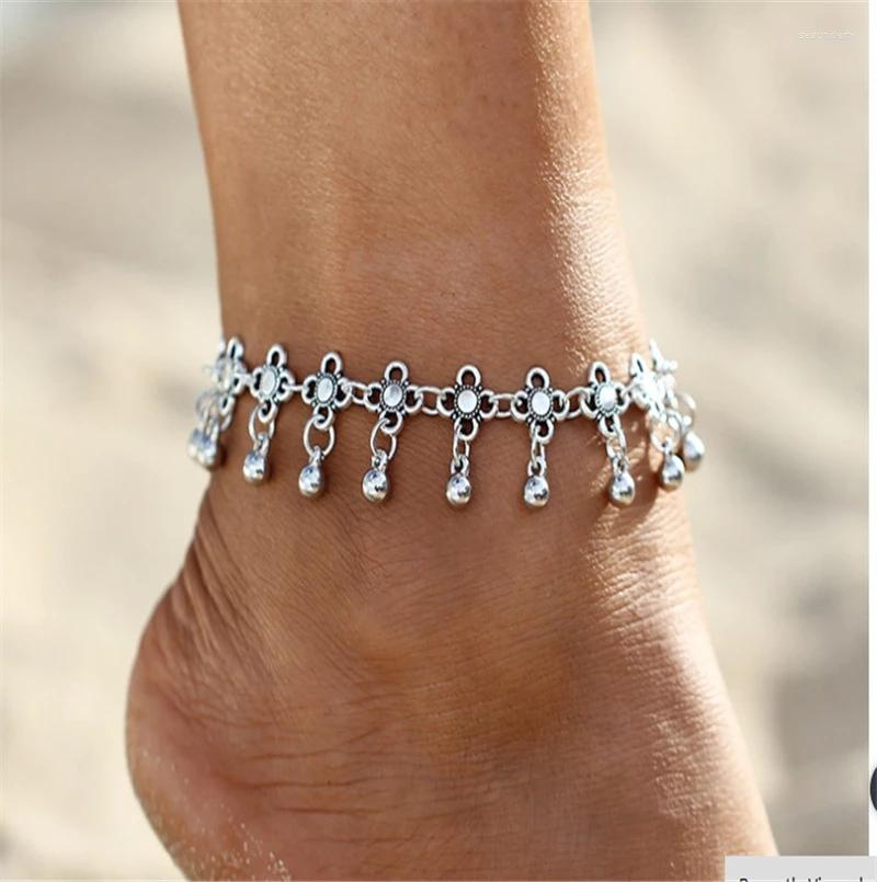 Anklets 1PC Boho Vintage Silver Color Metal Ankle Bracelet Foot Jewelry Summer Beach Barefoot Sandals Bells Tassel Leg Anklet Women
Anklets 1PC Boho Vintage Silver Color Metal Ankle Bracelet Foot Jewelry Summer Beach Barefoot Sandals Bells Tassel Leg Anklet Women