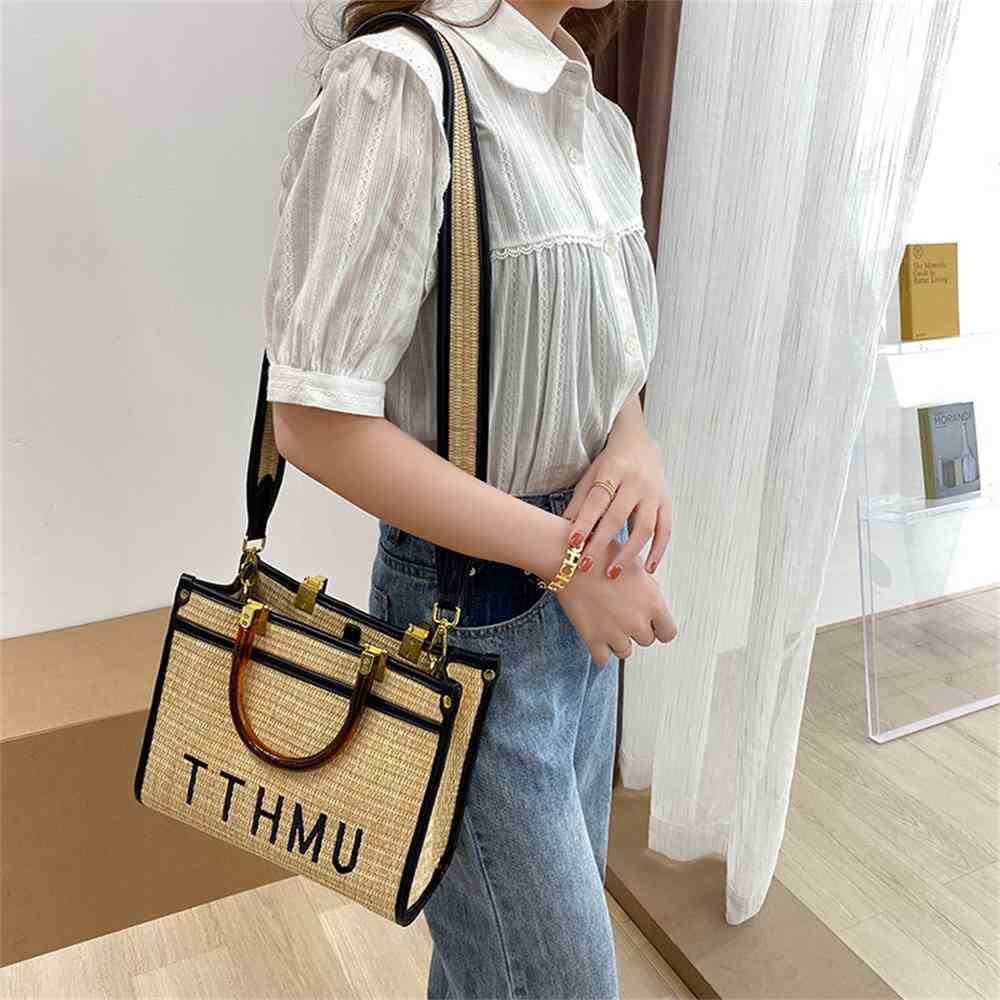 new fashion Shen Mengchen same large bag women's capacity Tote Bag straw sling single Shoulder Messenger Purse Black Friday, White
new fashion Shen Mengchen same large bag women's capacity Tote Bag straw sling single Shoulder Messenger Purse Black Friday, White