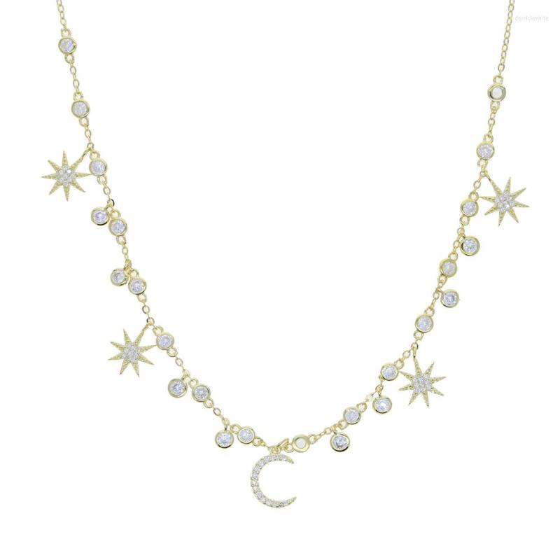 Choker Elegant Necklaces Multilayer Jewelry North Star Moon Chocker Necklace Iced Out Shiny Cubic Zircon Link Chain For Women
Choker Elegant Necklaces Multilayer Jewelry North Star Moon Chocker Necklace Iced Out Shiny Cubic Zircon Link Chain For Women