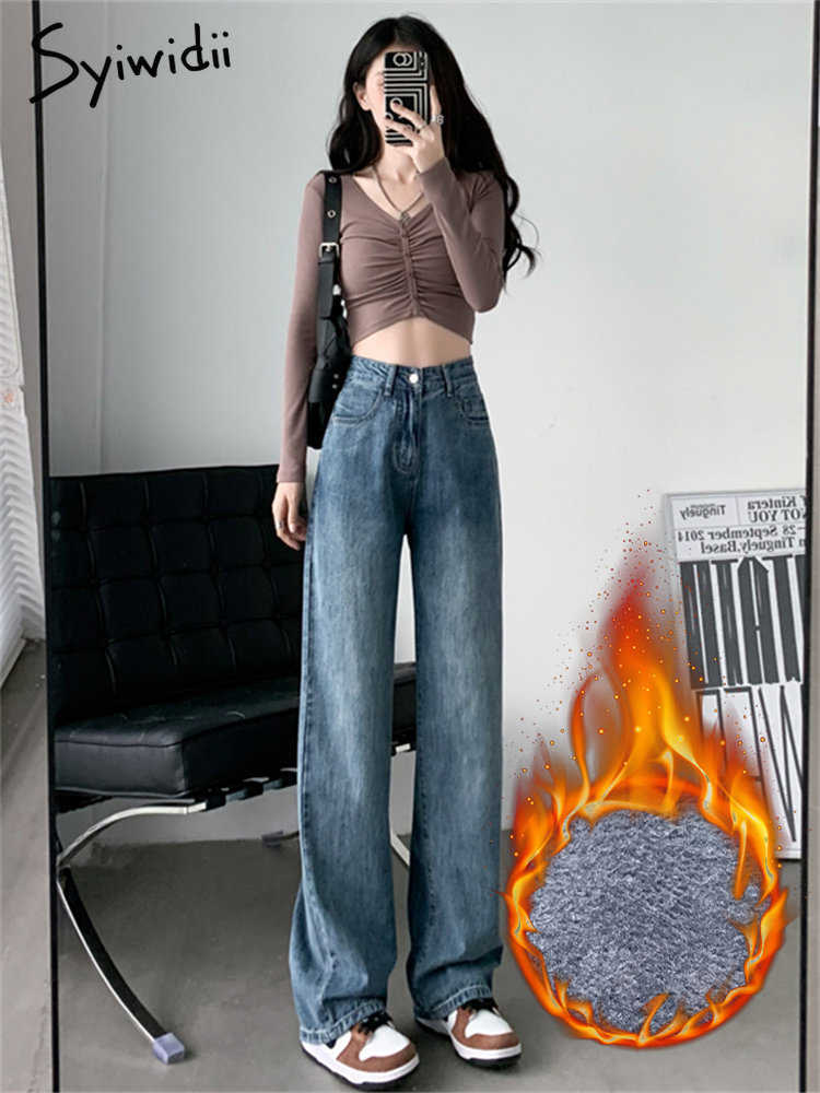 Women's Jeans Syividii Fleece High Tapered Straight Jeans Women Winter 2022 Baggy Wide Legs Thicken Warm Casual Vintage Streetwear Velvet Pants, Extend fleece
Women's Jeans Syividii Fleece High Tapered Straight Jeans Women Winter 2022 Baggy Wide Legs Thicken Warm Casual Vintage Streetwear Velvet Pants, Extend fleece