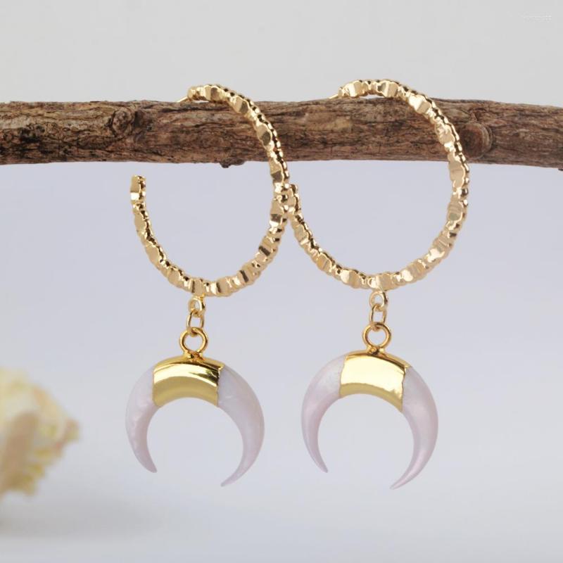 Dangle Earrings BOROSA Natural White Shell Crescent For Women Fashion Moon Sea Earring Gold Hoop Jewelry HD0185
Dangle Earrings BOROSA Natural White Shell Crescent For Women Fashion Moon Sea Earring Gold Hoop Jewelry HD0185