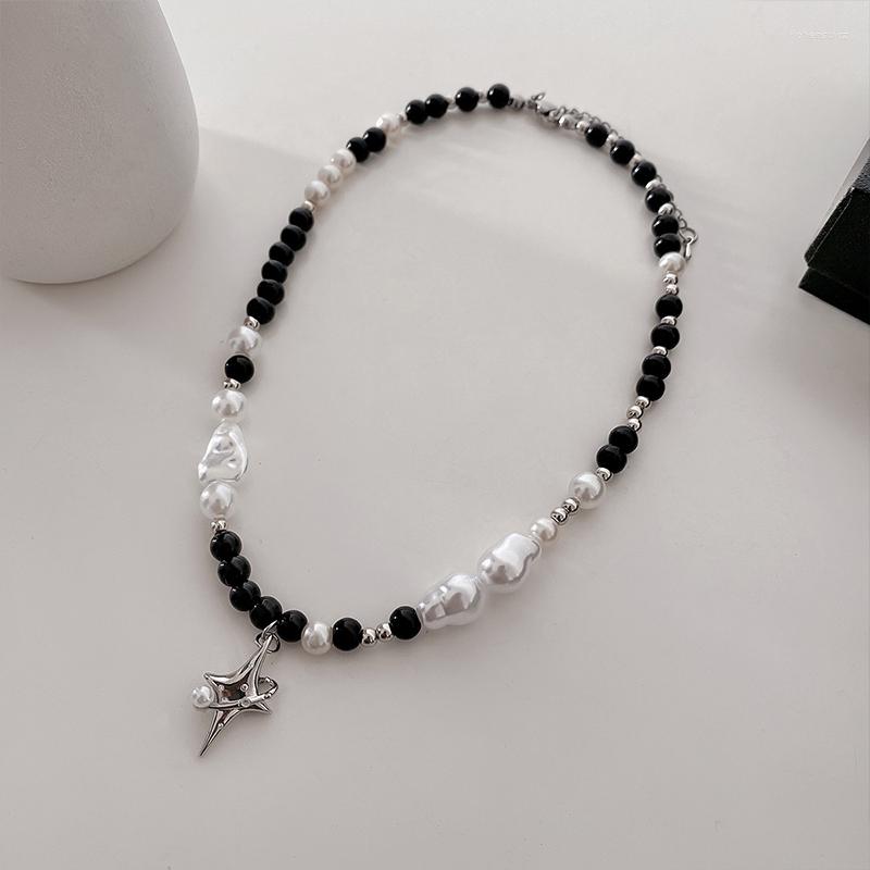 Pendant Necklaces Punk Star Baroque Pearl Necklace For Women Asymmetric Black White Beads Choker Jewelry Party Gift 
Pendant Necklaces Punk Star Baroque Pearl Necklace For Women Asymmetric Black White Beads Choker Jewelry Party Gift
