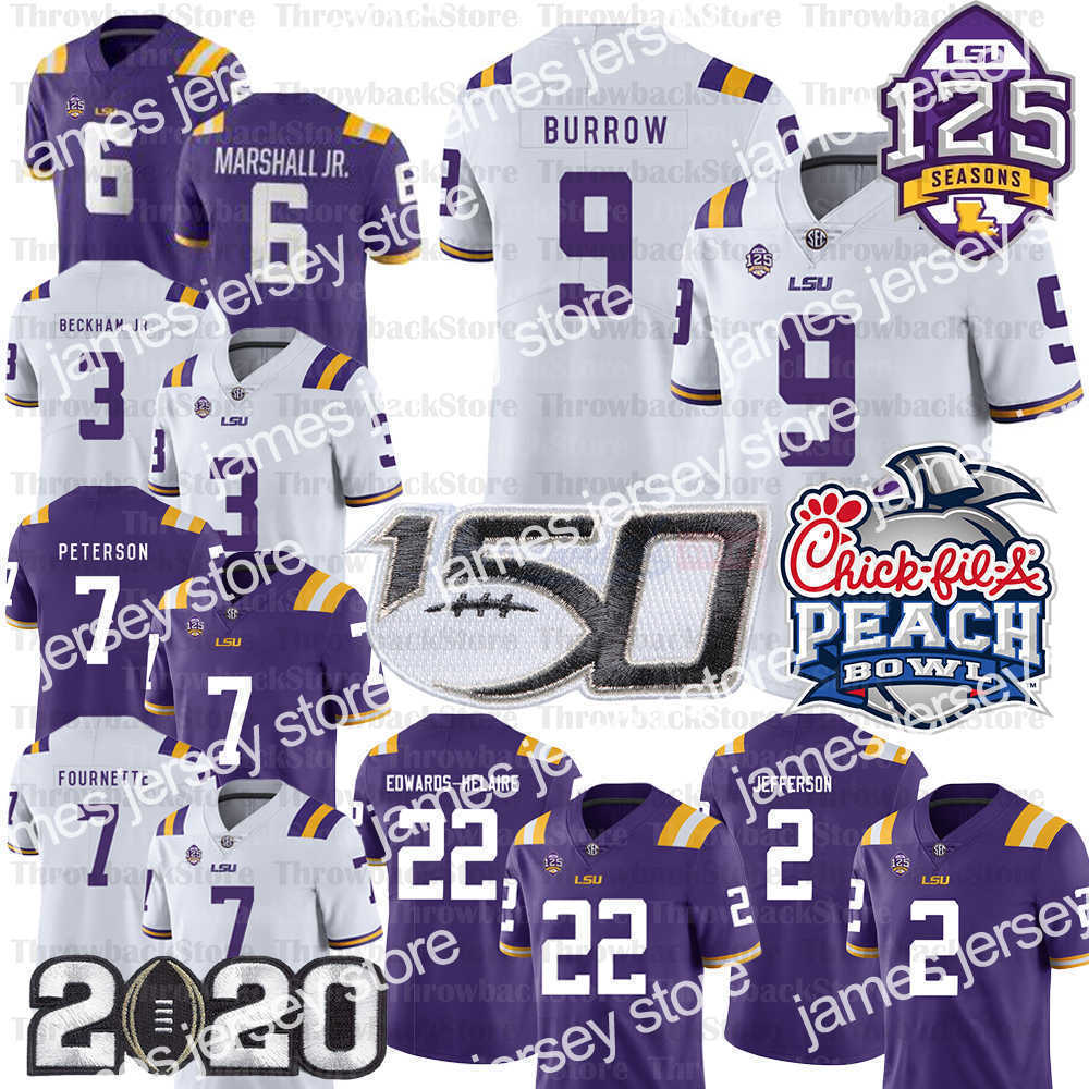 American College Football Wear NCAA Ja'Marr Chase Joe Burrow Justin Jefferson Clyde Edwards Helaire Derrius Guice Beckham Jr. LSU Tigers Custom Jerseys, Men/white/150th patch
American College Football Wear NCAA Ja'Marr Chase Joe Burrow Justin Jefferson Clyde Edwards Helaire Derrius Guice Beckham Jr. LSU Tigers Custom Jerseys, Men/white/150th patch
