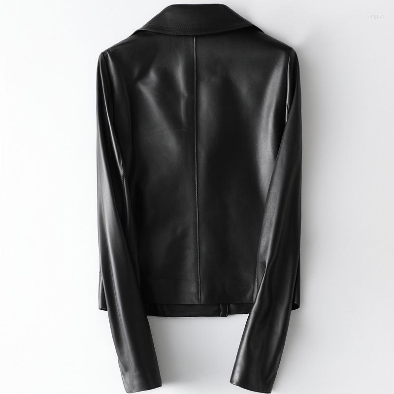 Women's Leather Double Breasted 2023 Real Jackets Women Fashion Sheepskin Genuine Coats Short Female Outwear, Black
Women's Leather Double Breasted 2023 Real Jackets Women Fashion Sheepskin Genuine Coats Short Female Outwear, Black