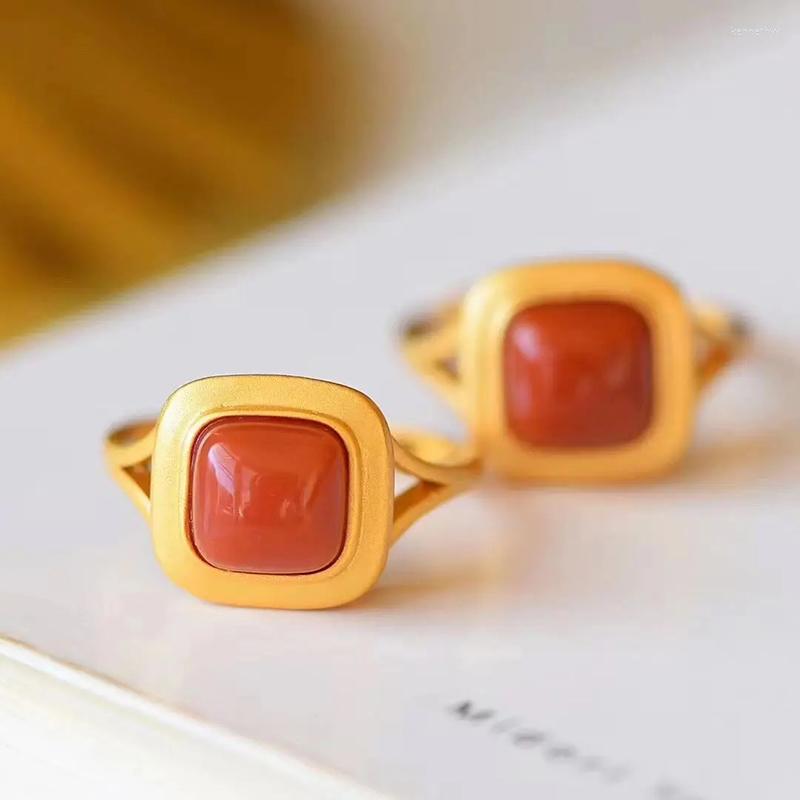 Cluster Rings Original Design Inlaid Southern Red Tourmaline Geometric Square Open Ring Chinese Vintage Court Elegant Silver Jewelry
Cluster Rings Original Design Inlaid Southern Red Tourmaline Geometric Square Open Ring Chinese Vintage Court Elegant Silver Jewelry