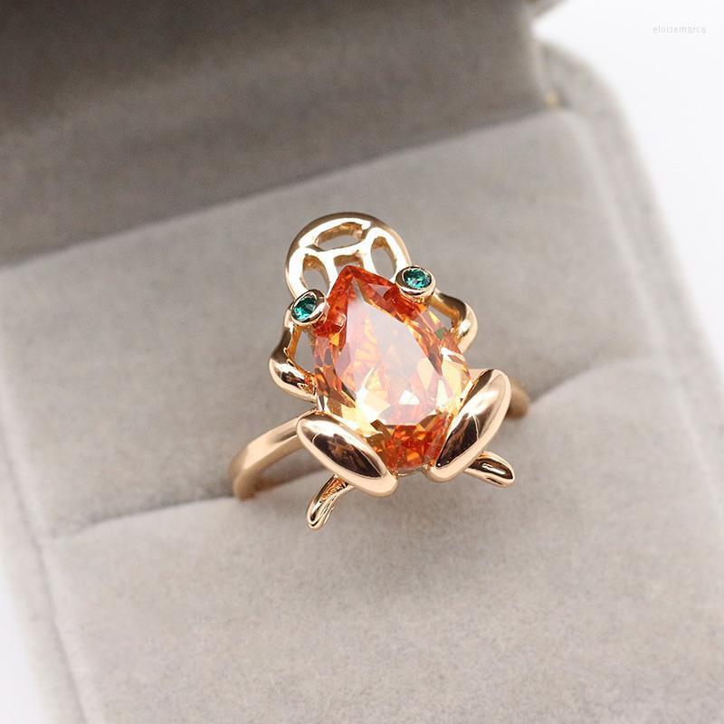 Cluster Rings Original Citrine Golden Toad Frog Open Ring Light Luxury Sparkle Unique Gold-plated Craft Charm Women's Brand Jewelry
Cluster Rings Original Citrine Golden Toad Frog Open Ring Light Luxury Sparkle Unique Gold-plated Craft Charm Women's Brand Jewelry