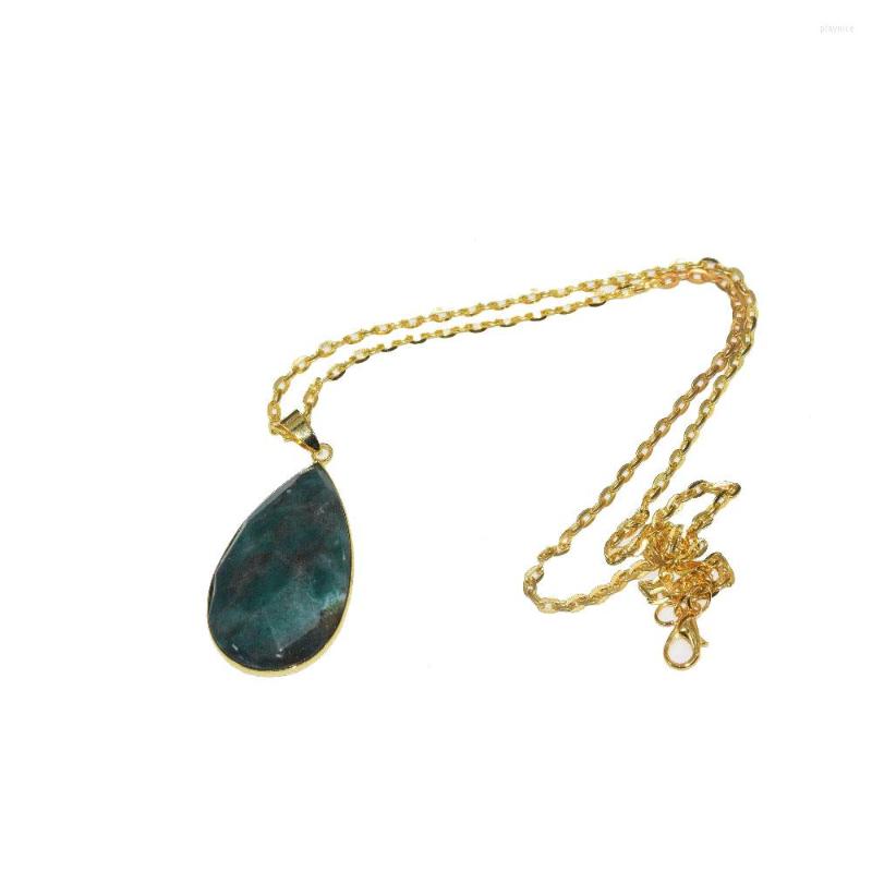 Pendant Necklaces 2022 Fashion Jewelry Gold Bezel Marble Natural Stone Water Drop Necklace Faceted Zoisite Chain Women
Pendant Necklaces 2022 Fashion Jewelry Gold Bezel Marble Natural Stone Water Drop Necklace Faceted Zoisite Chain Women