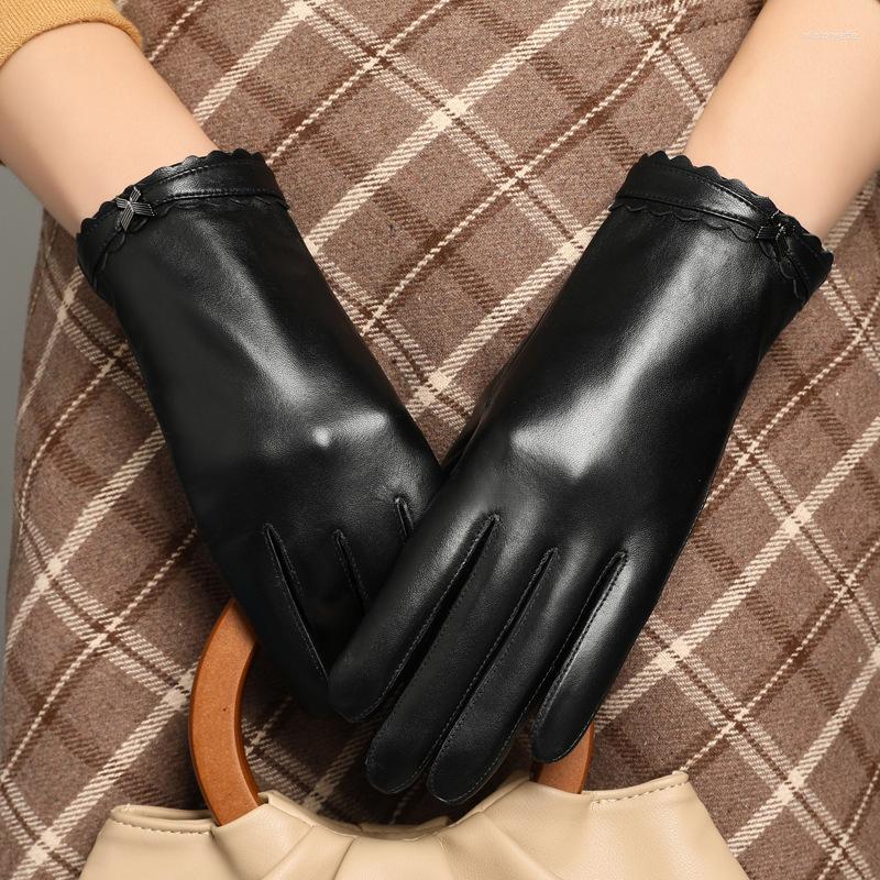 Five Fingers Gloves Women's Autumn Winter Genuine Leather Lady's Natural Sheepskin Touchscreen Driving Glove R068
Five Fingers Gloves Women's Autumn Winter Genuine Leather Lady's Natural Sheepskin Touchscreen Driving Glove R068