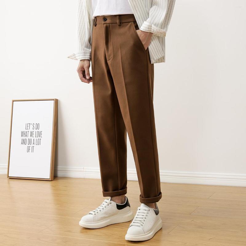 Men's Suits 2022 Autumn Winter Fashion Casual Woolen Formal Pants Men Wool Mix Thick Slim Fit Man Trousers High Waist Warm Suit E395, Khaki
Men's Suits 2022 Autumn Winter Fashion Casual Woolen Formal Pants Men Wool Mix Thick Slim Fit Man Trousers High Waist Warm Suit E395, Khaki