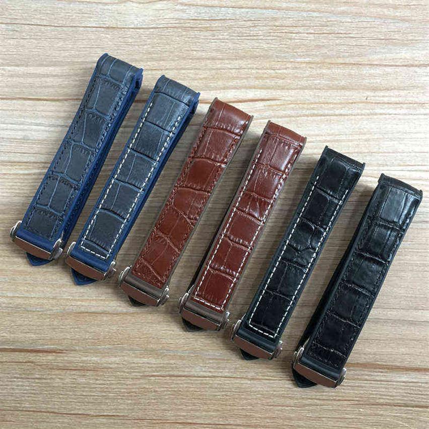 20mm 22mm Dark Blue Black Brown Rubber With Leather Band Strap For OMEGA Planet Ocean Seamaster 300 Speedmaster Bracelet H220419303J
20mm 22mm Dark Blue Black Brown Rubber With Leather Band Strap For OMEGA Planet Ocean Seamaster 300 Speedmaster Bracelet H220419303J