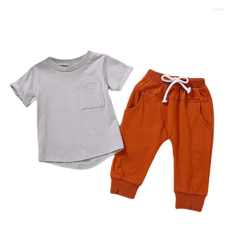 Clothing Sets Kids-clothing-wholesale Boys Knit Cotton Short Sleeve Crew Neck Pocket Radian Bottom Shirt With Pants Outfit
Clothing Sets Kids-clothing-wholesale Boys Knit Cotton Short Sleeve Crew Neck Pocket Radian Bottom Shirt With Pants Outfit