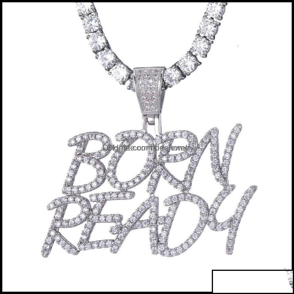 Pendant Necklaces Hip Hop Iced Out Jewelry Cuban Link Diamond Letter Custom Necklace Women Drop Delivery 2021 Pendant Necklaces Pend Otflr