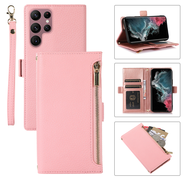 Bracelet Zipper Folio Phone Cases for Samsung Galaxy S22 Ultra S21 Plus S21FE A13 5G A33 A53 A73 Multiple Card Slots Lychee Pattern Leather Wallet Chain Bracket Shell, White
Bracelet Zipper Folio Phone Cases for Samsung Galaxy S22 Ultra S21 Plus S21FE A13 5G A33 A53 A73 Multiple Card Slots Lychee Pattern Leather Wallet Chain Bracket Shell, White