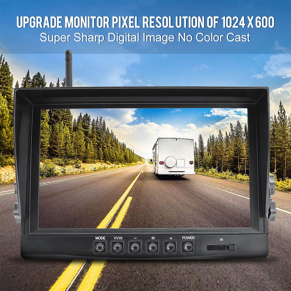 9" 1280x720 High Definition AHD Wireless Truck DVR Monitor Night Vision Reverse Backup Recorder Wifi Camera For Bus Car