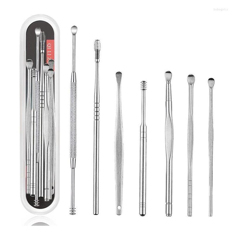 Makeup Sponges Ear Wax Pickers Steel Earpick Remover Curette Tool Pick Cleaner Spoon Clean Care R1E1