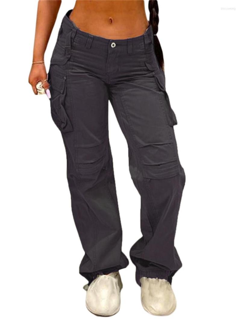 Women's Pants Women Pocket Cargo Low Waist Straight Leg Sweatpants Loose Casual Trousers Joggers Hippie Punk, A black
Women's Pants Women Pocket Cargo Low Waist Straight Leg Sweatpants Loose Casual Trousers Joggers Hippie Punk, A black