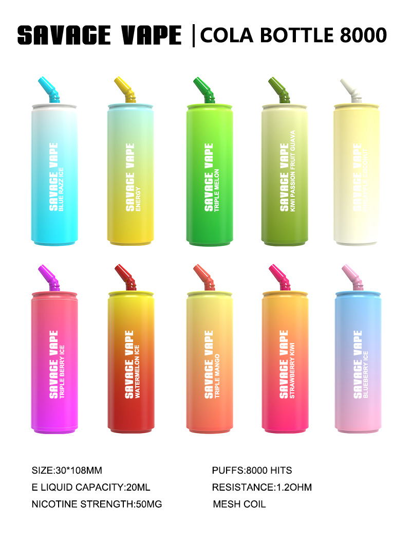 original e cigarette savage vape cola bottle puff 8000 puffs mod box vapor e cigarettes 650mah rechargeable battery 20ml vaper desechables bar cartridge
original e cigarette savage vape cola bottle puff 8000 puffs mod box vapor e cigarettes 650mah rechargeable battery 20ml vaper desechables bar cartridge
