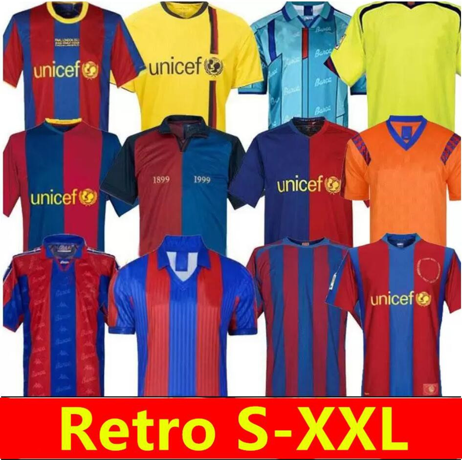 Retro barca soccer jerseys 96 97 07 08 09 10 11 XAVI RONALDINHO RONALDO BARCELONAS RIVALDO GUARDIOLA Iniesta finals classic maillot de foot 1899 1999 football shirts