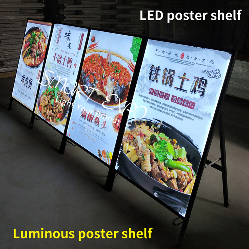 24 x 36 Inch Advertising Display Board Backlit A-Frame Sidewalk Sign Black Color Single Side or Double Sides Available
