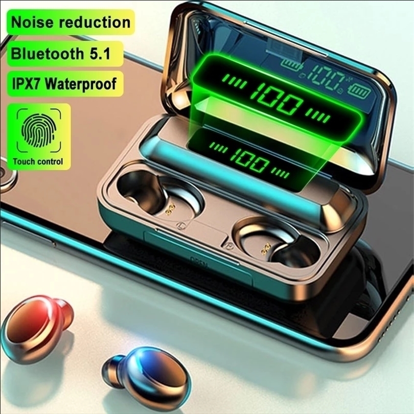Cell Phone Earphones F9 TWS Bluetooth 51 Charging Box Wireless Headphone 9D Stereo Sports Waterproof Earbuds Headsets With Microphone 221104, Yellow-no box
Cell Phone Earphones F9 TWS Bluetooth 51 Charging Box Wireless Headphone 9D Stereo Sports Waterproof Earbuds Headsets With Microphone 221104, Yellow-no box
