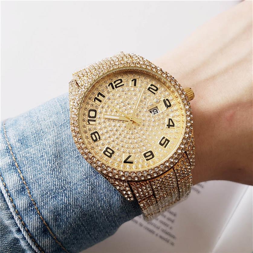 Good quality Fashion Brand Watches Men's Full crystal Style Stainless steel band Calendar Date Quartz wrist Watch X873036, Gold
Good quality Fashion Brand Watches Men's Full crystal Style Stainless steel band Calendar Date Quartz wrist Watch X873036, Gold