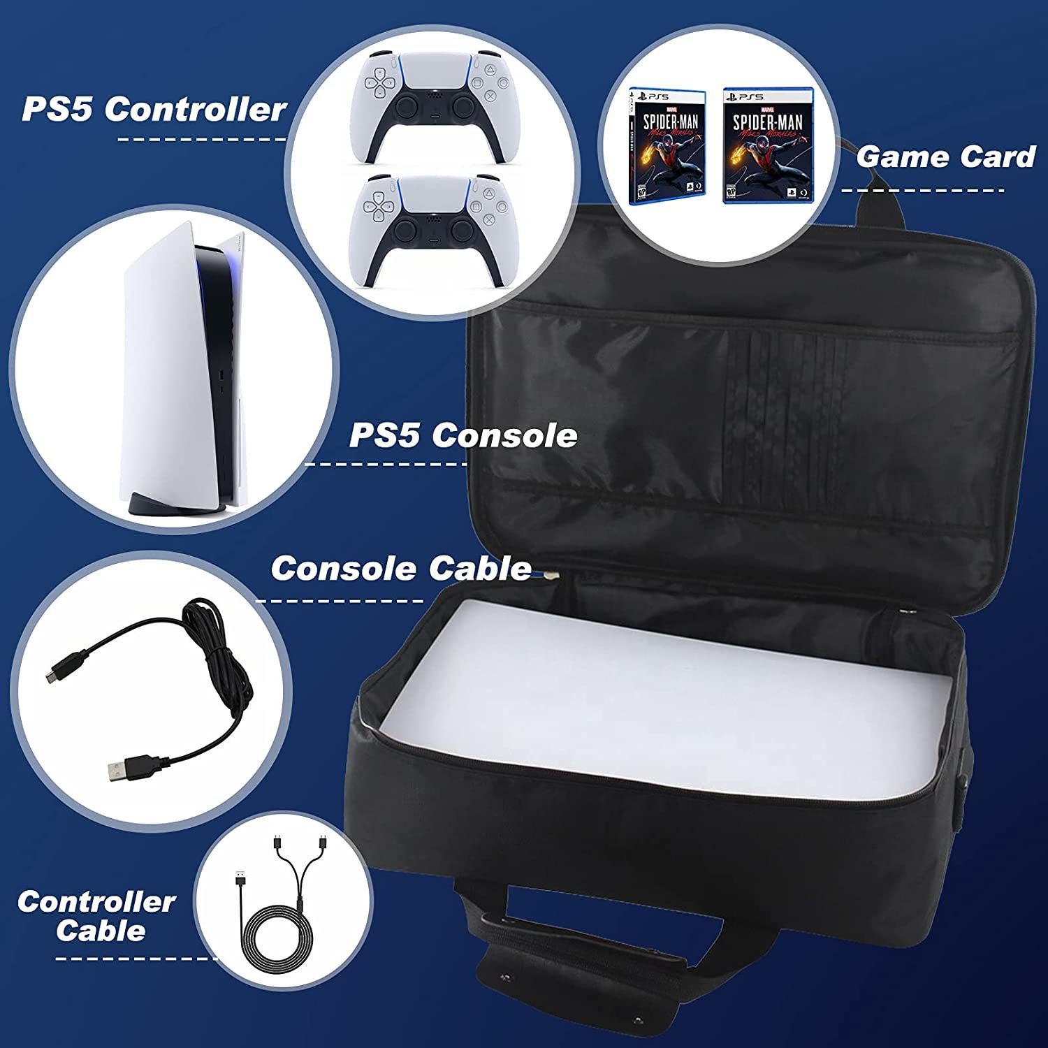 Cases Covers Bags Carrying Case for PS5 Travel Storage Disc/Digital Edition and Controllers Protective Shoulder Game Cards Accessories 221105