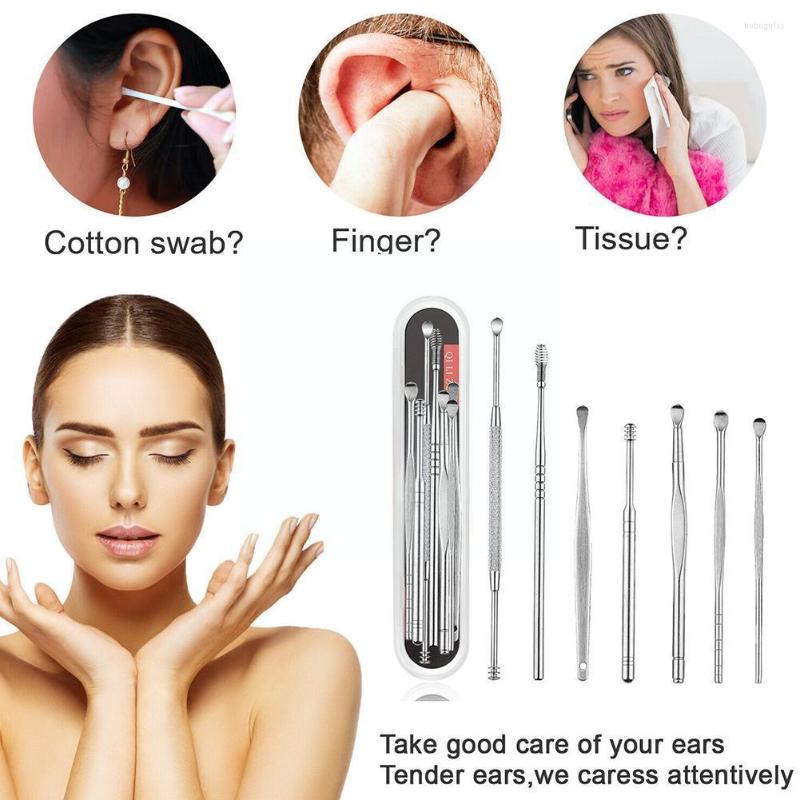 Makeup Sponges Ear Wax Pickers Steel Earpick Remover Curette Tool Pick Cleaner Spoon Clean Care R1E1