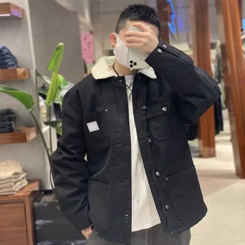 carhart mens designer cashmere cotton jacket couple fashion multi-pocket cardigan coat zipper lapel warm long sleeve top, Black
carhart mens designer cashmere cotton jacket couple fashion multi-pocket cardigan coat zipper lapel warm long sleeve top, Black