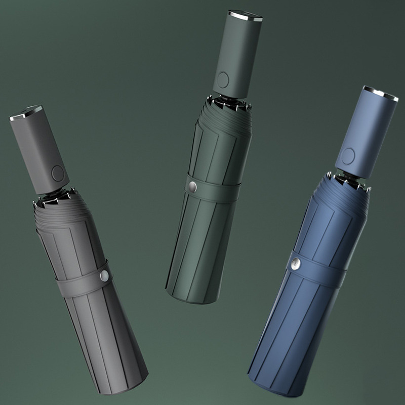 Umbrellas Zuodu Automatic Folding With Led Light Windproof Large Rain Portable Outdoor Parasol Gifts Men Women 221105