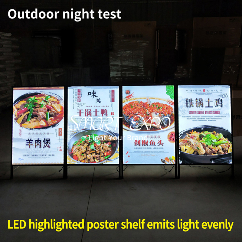 24 x 36 Inch Advertising Display Board Backlit A-Frame Sidewalk Sign Black Color Single Side or Double Sides Available