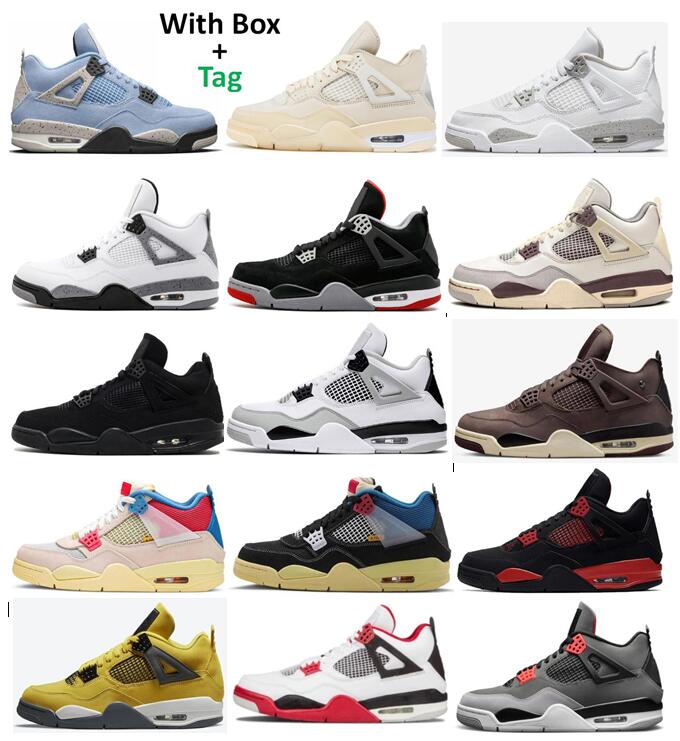 2023 Top high quality4 AMM Violet Ore Bred Sail University Blue Basketball Shoes Men 4s Military Black Cat Midnight Navy White Cement Fire Red Pure Money, White bred
2023 Top high quality4 AMM Violet Ore Bred Sail University Blue Basketball Shoes Men 4s Military Black Cat Midnight Navy White Cement Fire Red Pure Money, White bred