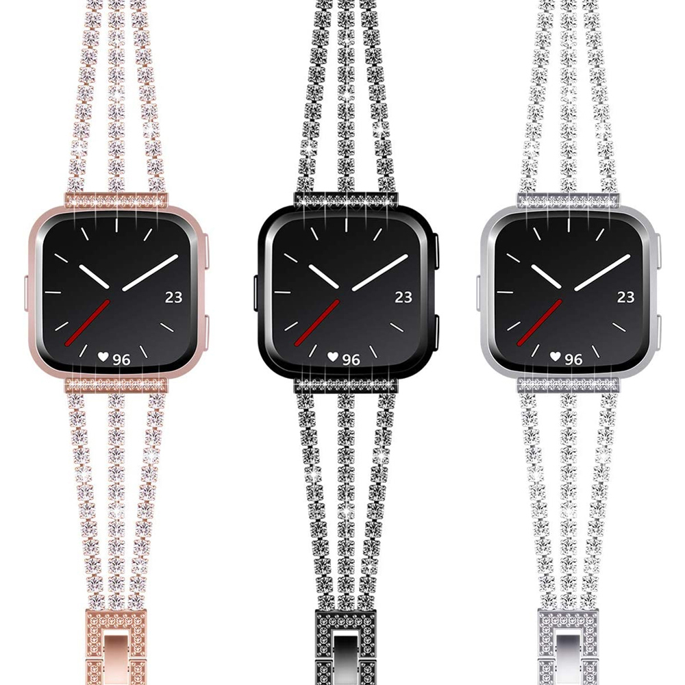 Smart Straps Rose Gold Bracelet for Fitbit Versa 2/3/4/Lite Band Replacement Woman Sense 2 Wristband Bling 221105