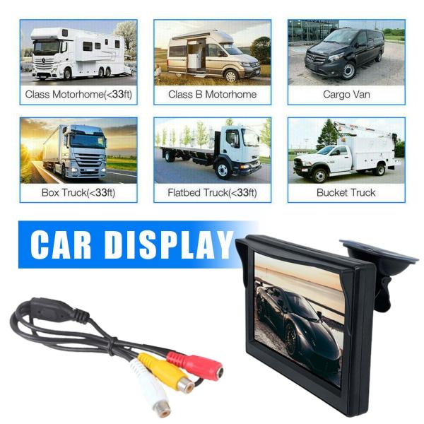 4.3 Inch Car Video Monitor TFT LCD 2 Way Input Digital For Parking Reverse Rear View Camera DVD VCD Car Accessory