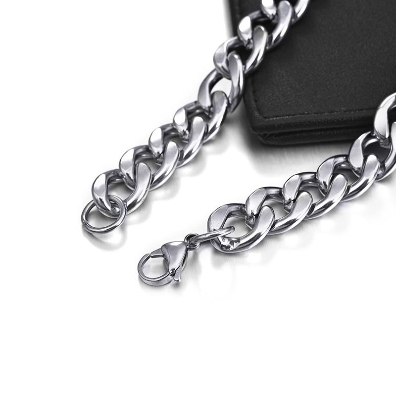 Men's Bracelet Stainless Stel Curb Cuban Link Chain Bracelets for Women Fashion Punk Male Bangle