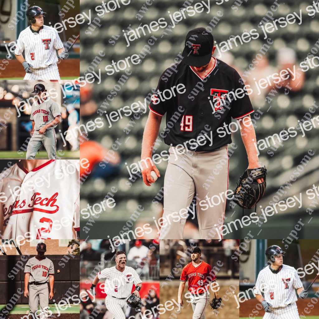 Baseball Jerseys Texas Tech Baseball Jersey Jace Jung Cal Conley Braxton Fulford Nate Rombach Cole Stilwell Cody Masters Dru Baker Patrick Monteverde Josh