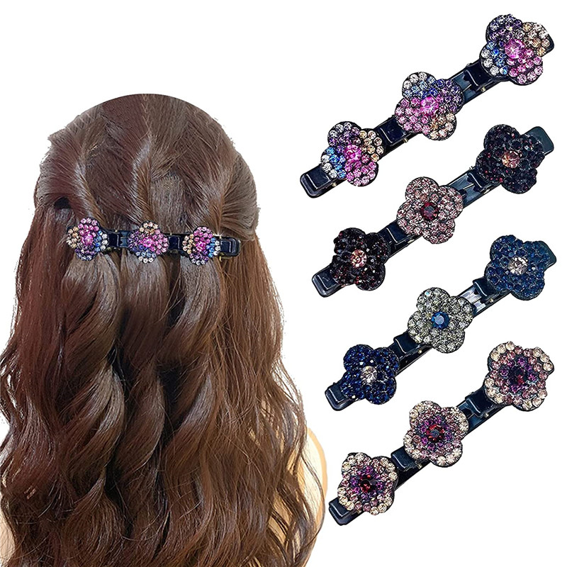 Sparkling Crystal Stone Braided Hair Clips Four Leaf Clover Chopped Hairpin Women Barrettes Hairpins Accessories For Girls Ponytail Hoder Hair Clamp
Sparkling Crystal Stone Braided Hair Clips Four Leaf Clover Chopped Hairpin Women Barrettes Hairpins Accessories For Girls Ponytail Hoder Hair Clamp