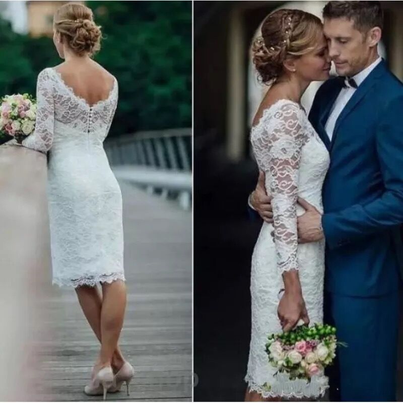 Mariage Robe Mariee Suknia Slubna Vestidos Lace Short Wedding Dress Longue Formal Simple Bride To Be Vestido De Novia